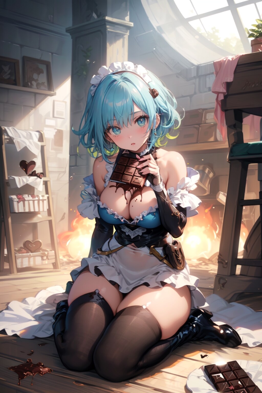 「はひーチョコレートが爆発した！！ベタベタだよーどうしよう？」