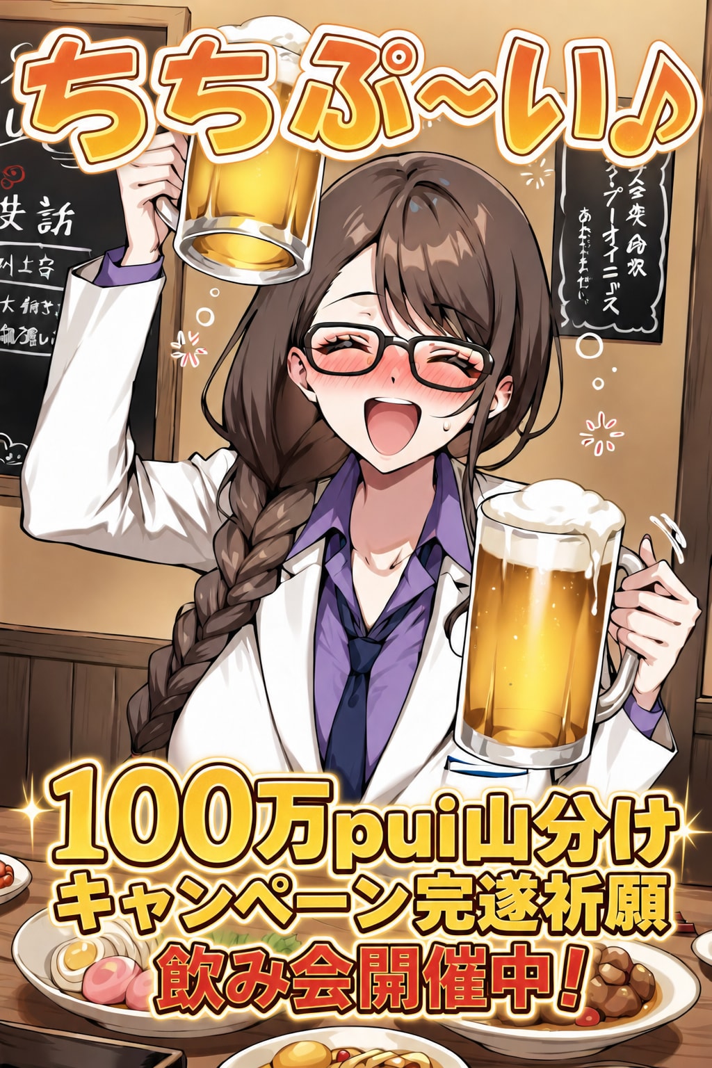 100万pui山分けキャンペーン完遂祈願飲み会開催中！
