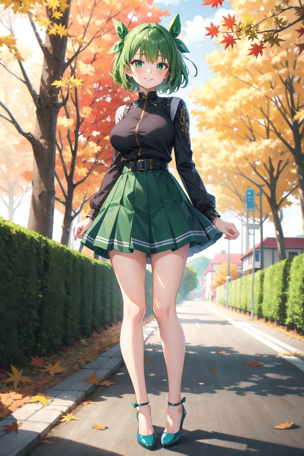 秋の道のちよるちゃん