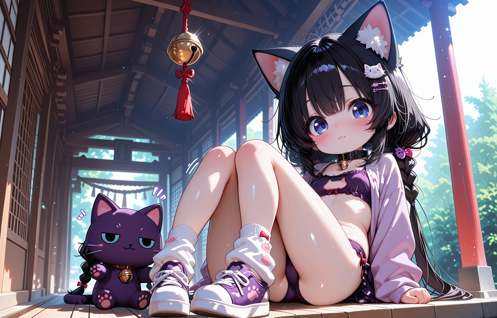 猫下着の娘