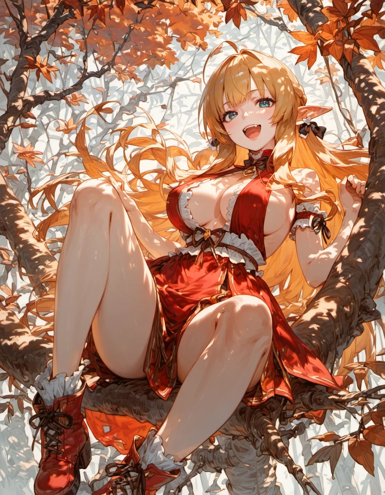 Scarlet Laughter on the Branches | の人気AIイラスト・グラビア