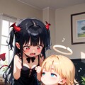 怒る悪魔ちゃんとめんどくさそうに惚ける天使ちゃん 3枚目
