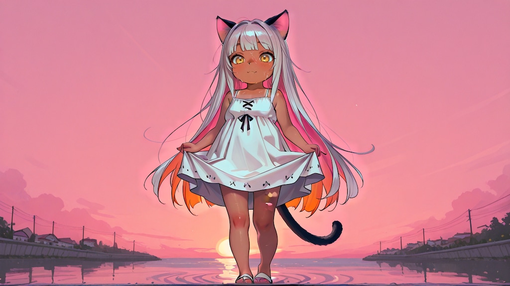 夕方まで遊んで日焼けしているヴィー