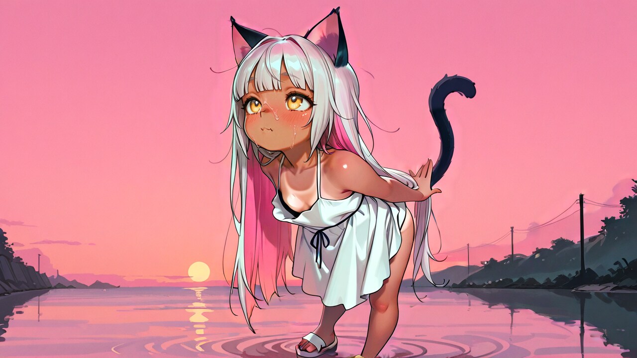 夕方まで遊んで日焼けしているヴィー | の人気AIイラスト・グラビア