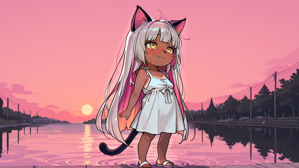 夕方まで遊んで日焼けしているヴィー