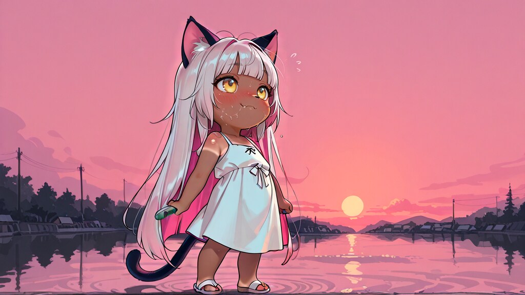 夕方まで遊んで日焼けしているヴィー