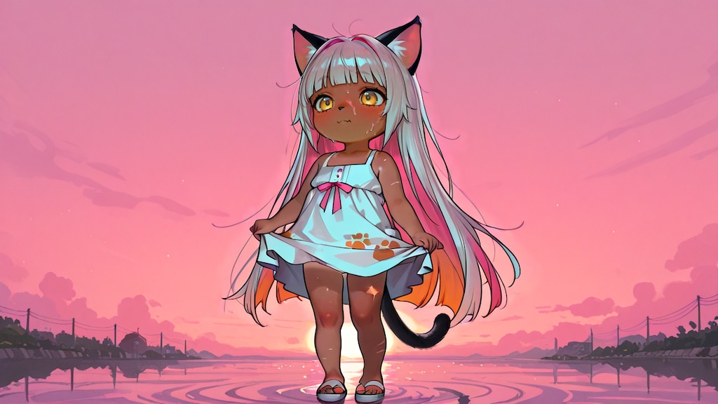 夕方まで遊んで日焼けしているヴィー