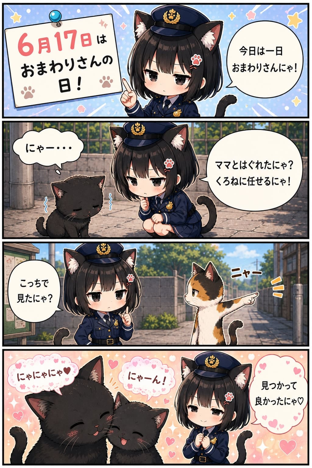 4コマ漫画 2026.06.17. 「おまわりさんの日」