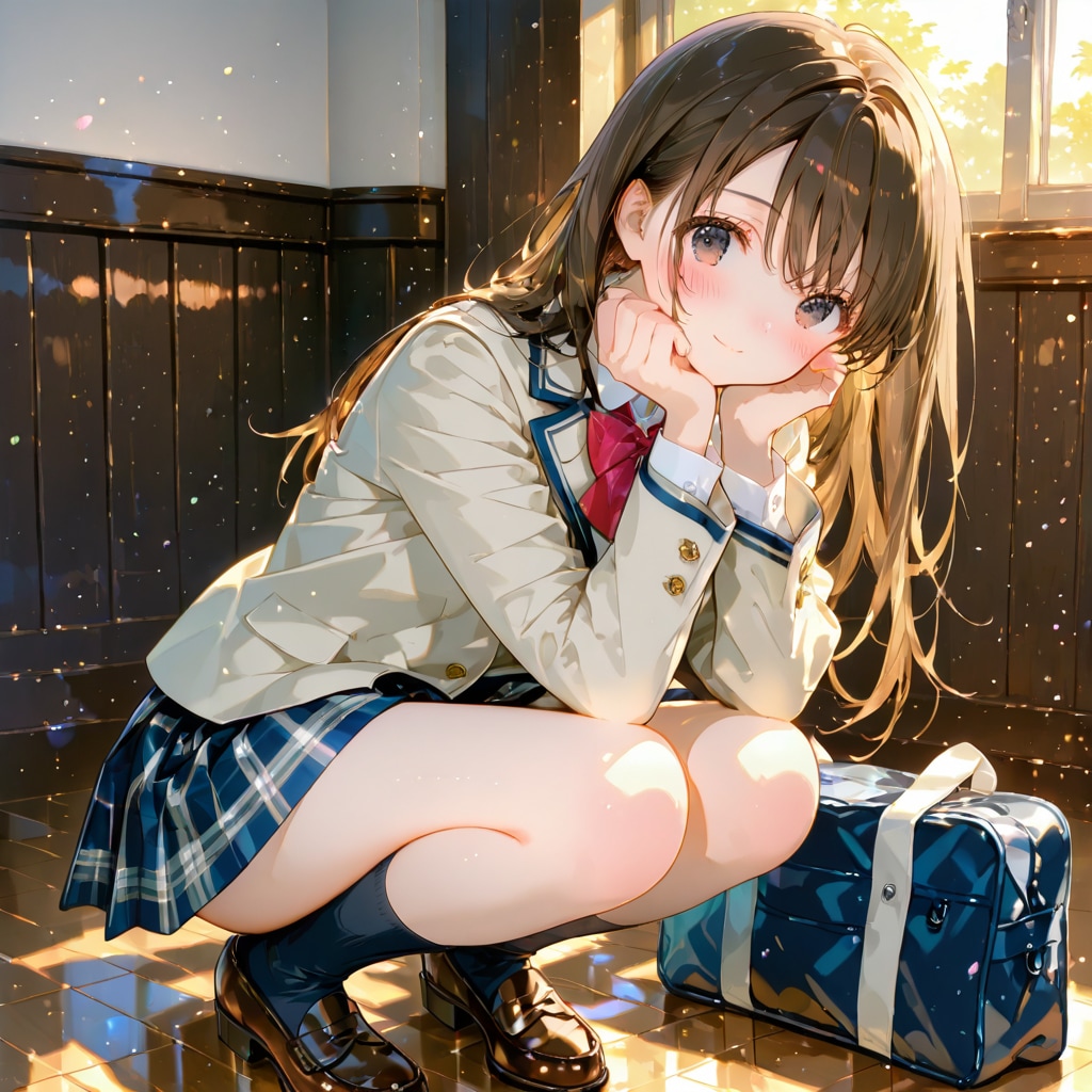 しゃがみ少女