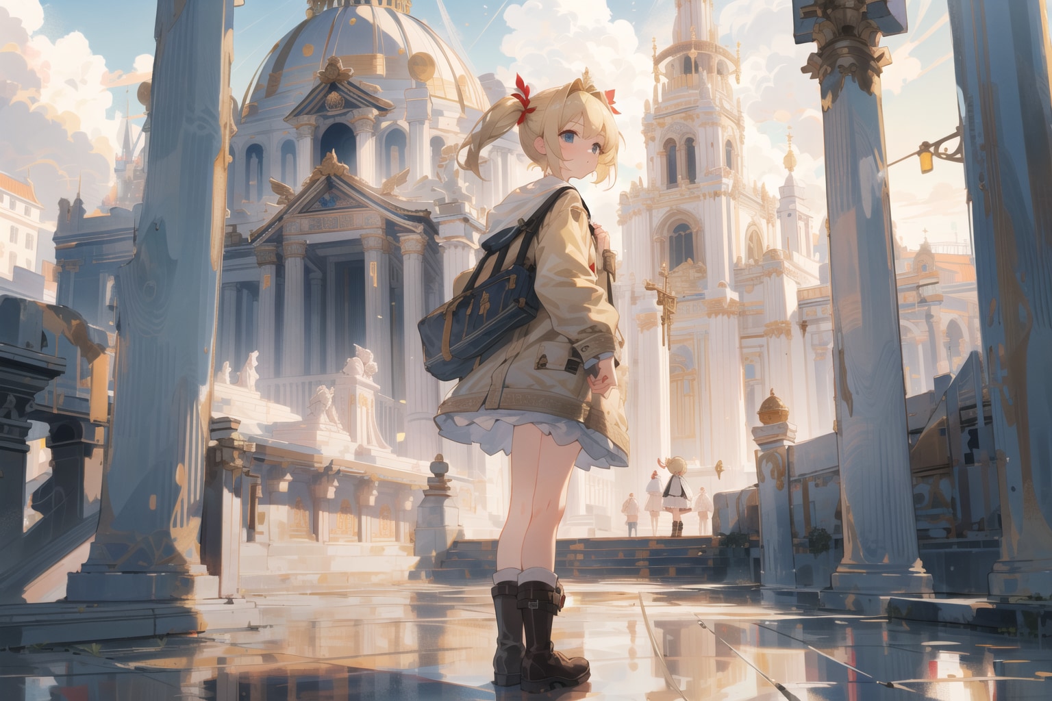 寺院に来た少女