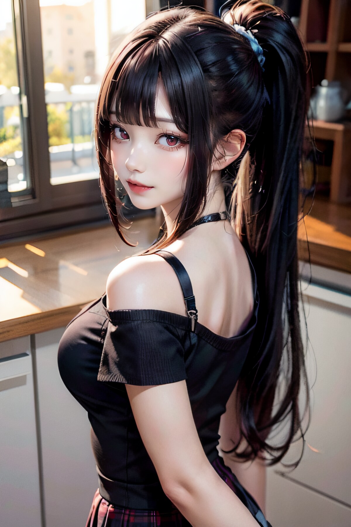 Black ponytail