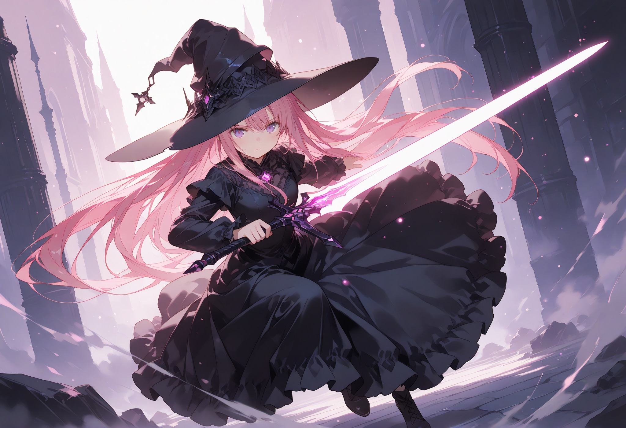 天桜の魔女 夜天、駆ける | の人気AIイラスト・グラビア