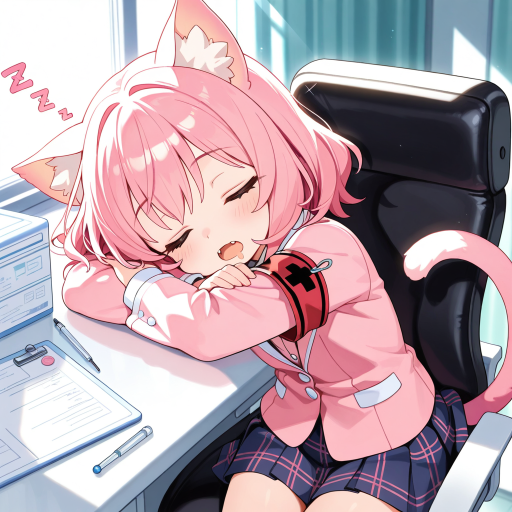 おーい！！保健委員のねこちゃーん・・・って、寝とんのかーい💢