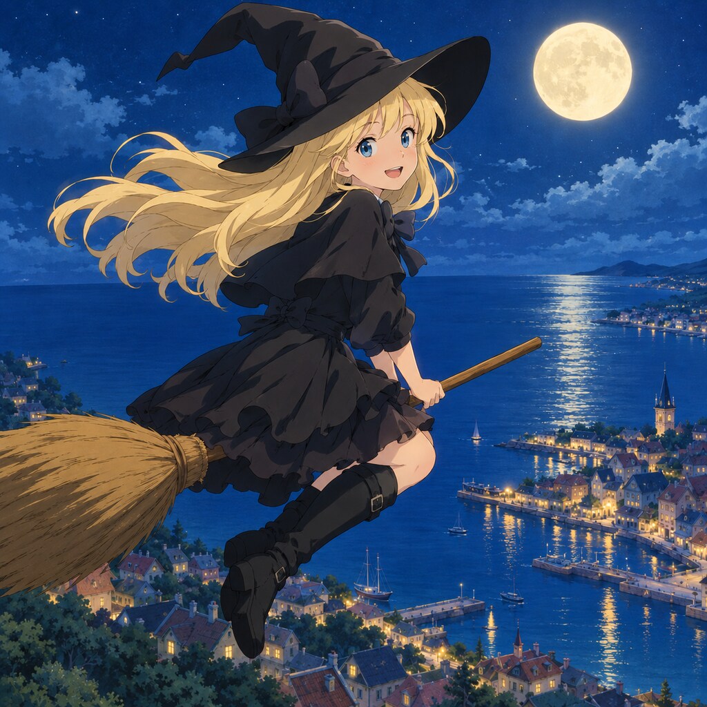 満月に舞う魔女