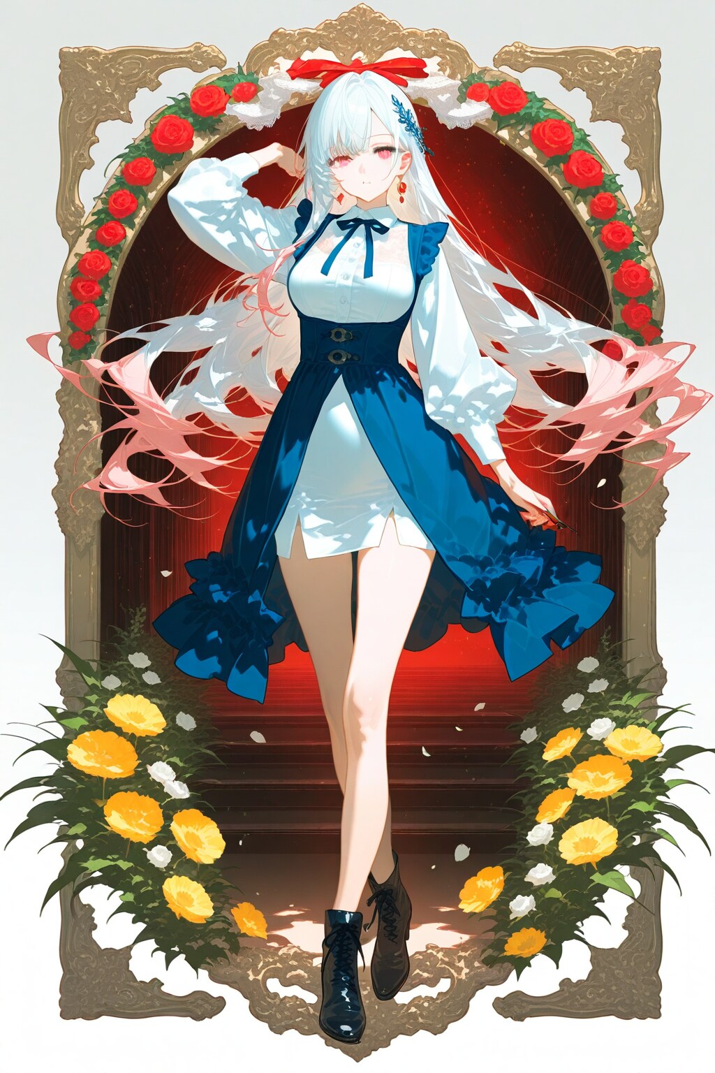 髪の長い美女の4色極細ニードルペンによる超絶精細画像 | の人気AIイラスト・グラビア