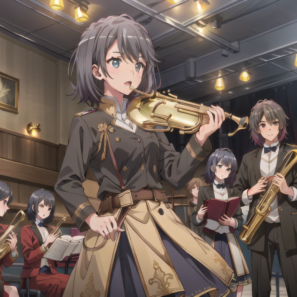 黒髪ボブでブラスバンドの少女２