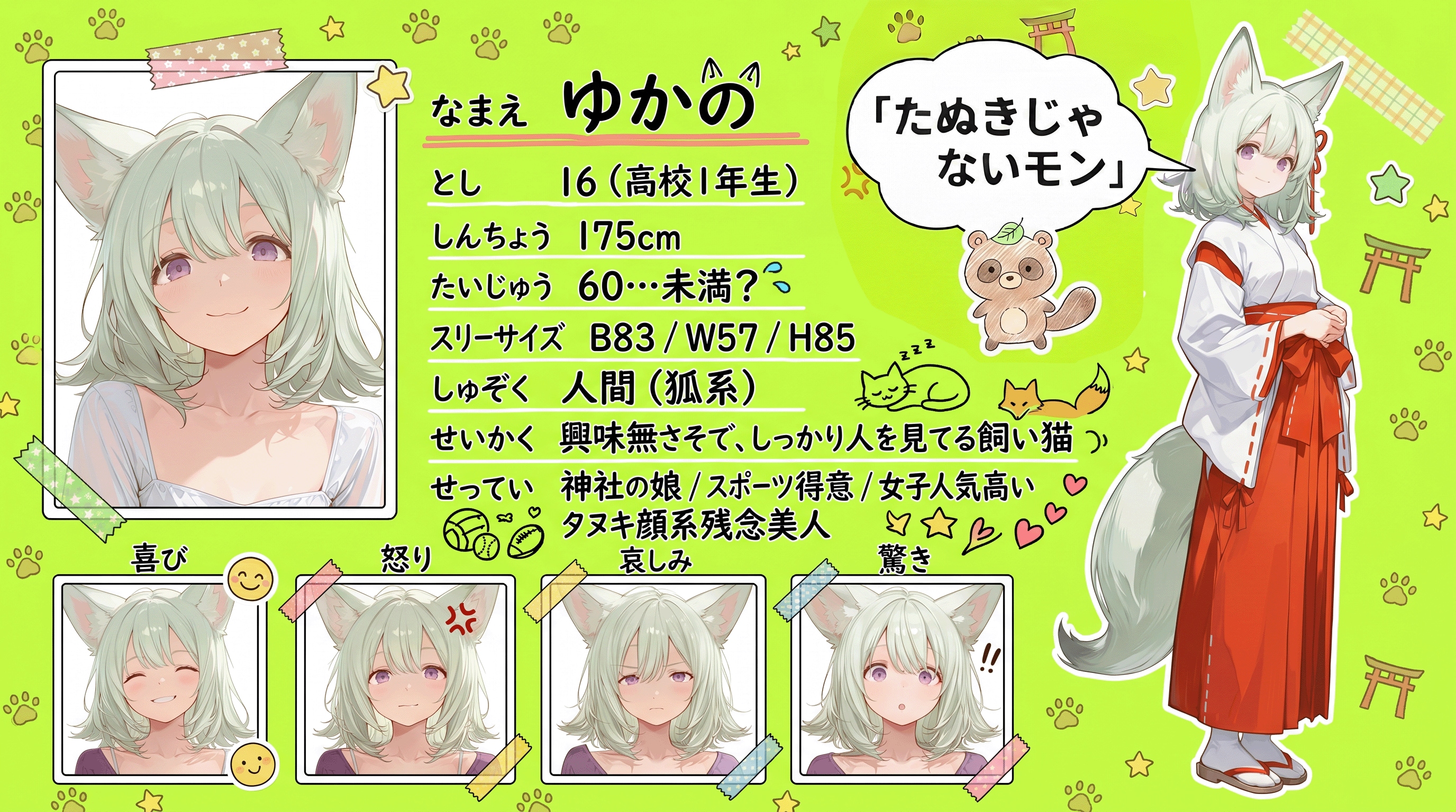 ゆかのキャラクターシート | の人気AIイラスト・グラビア