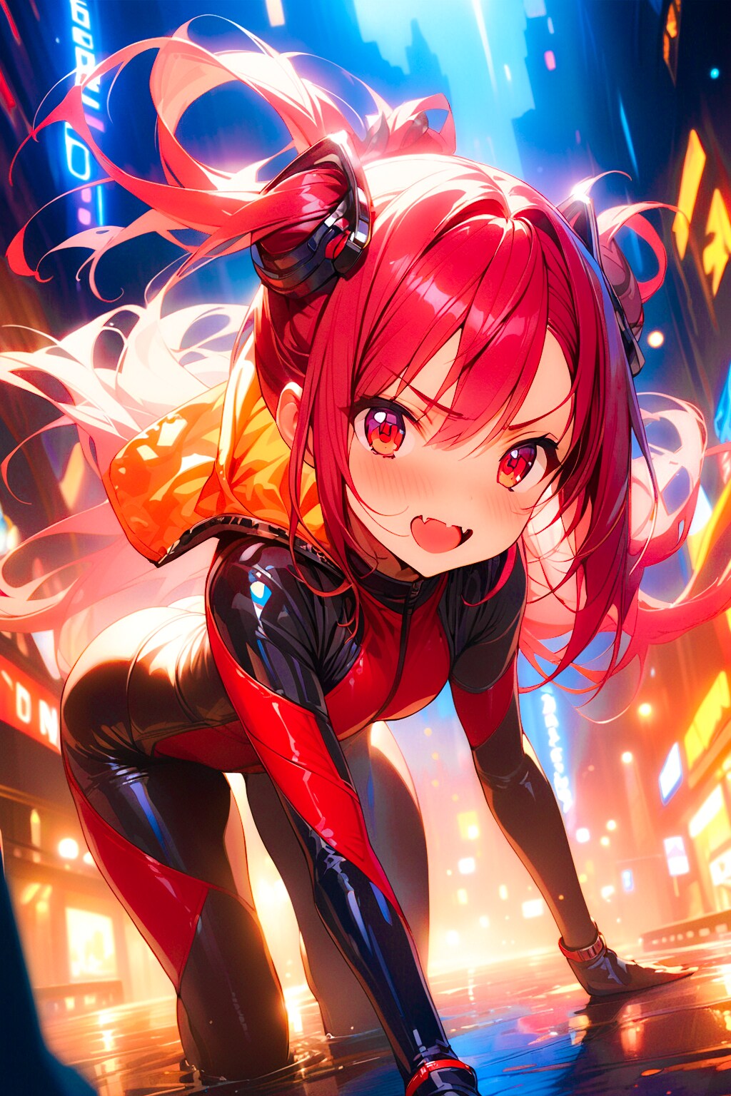 ぴっちりスーツのちびギャルちゃん！