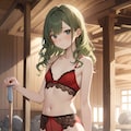 温泉を楽しむ緑髪の男の娘 4枚目