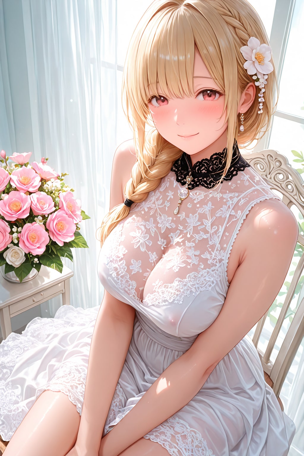 黒と白のシースルードレス