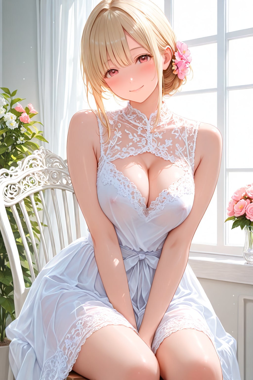 黒と白のシースルードレス