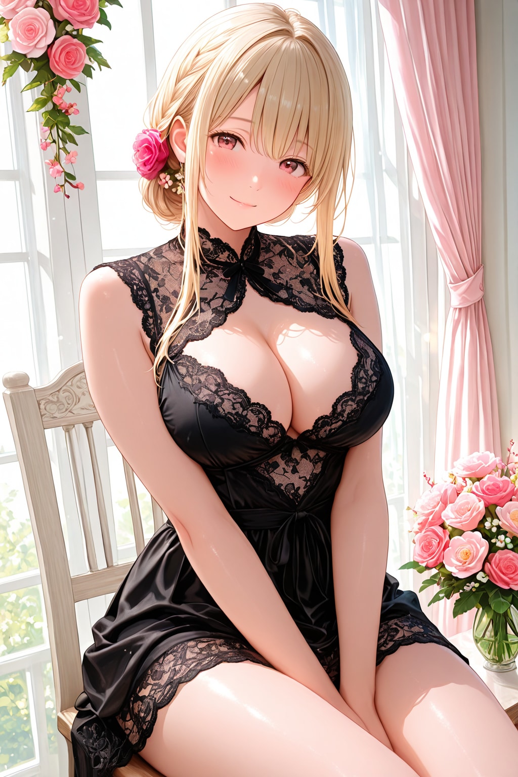 黒と白のシースルードレス