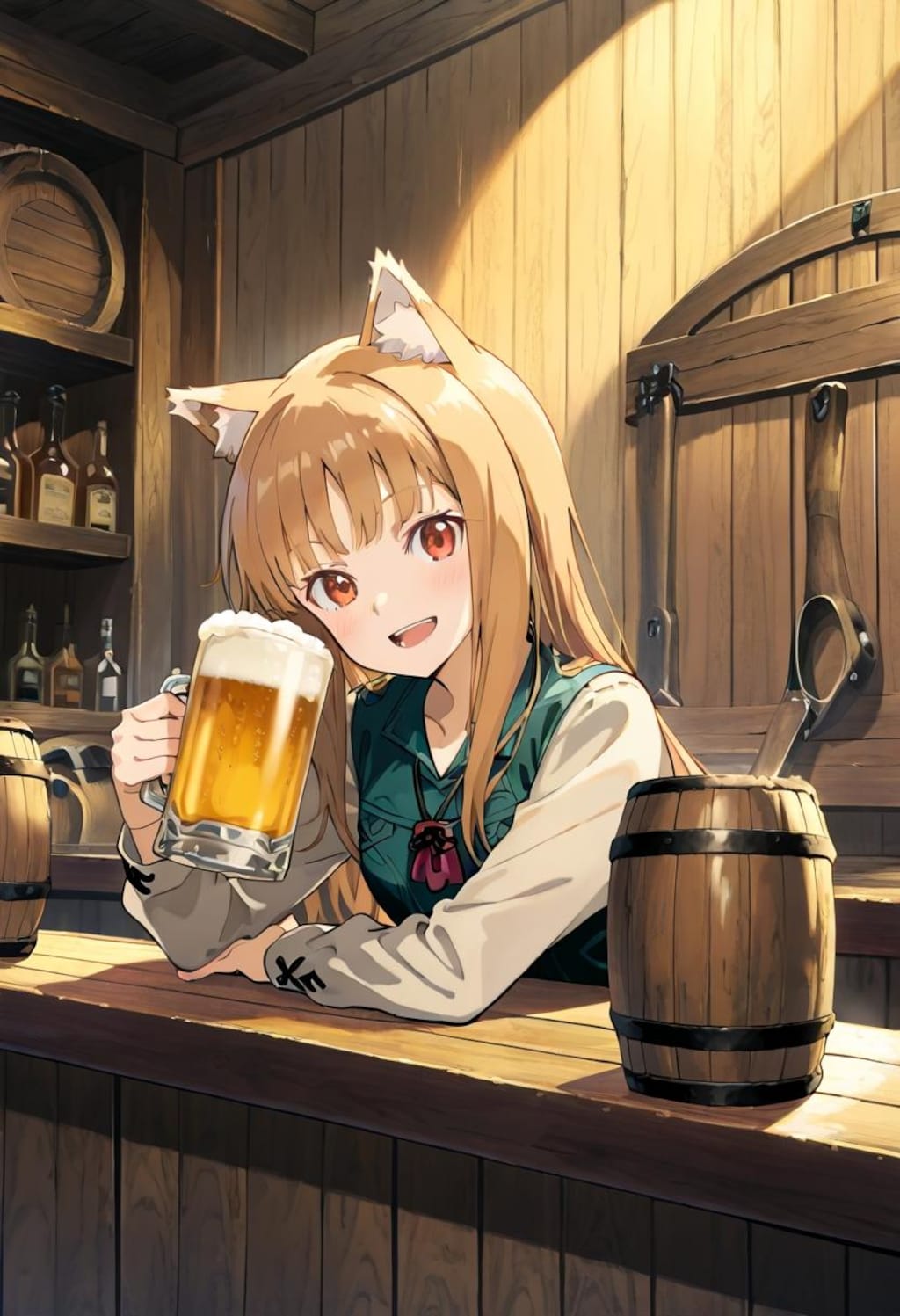 ビール好きな獣耳娘