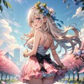 サクラとネモフィラと春色コーデで 3枚目