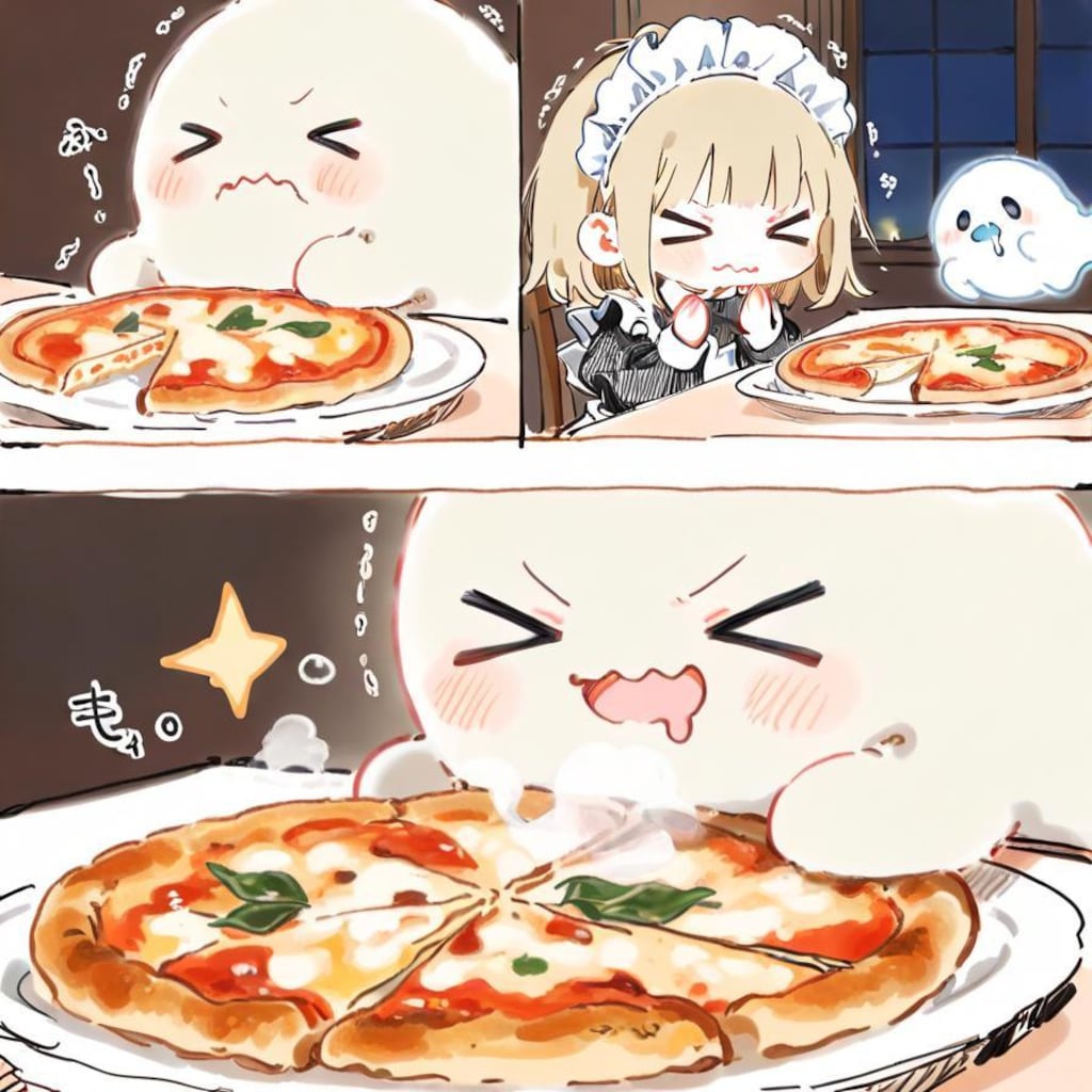 ( ;>ω<)🍕👻💦な…なんちゅー芳醇な香りや…！