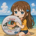 浜辺で膨らませている女の子 5枚目