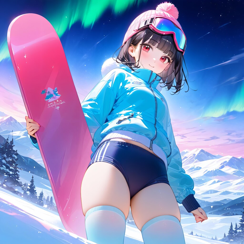 オーロラとスノーボーダー　~ 黒髪ボブのブルマ娘20 ~