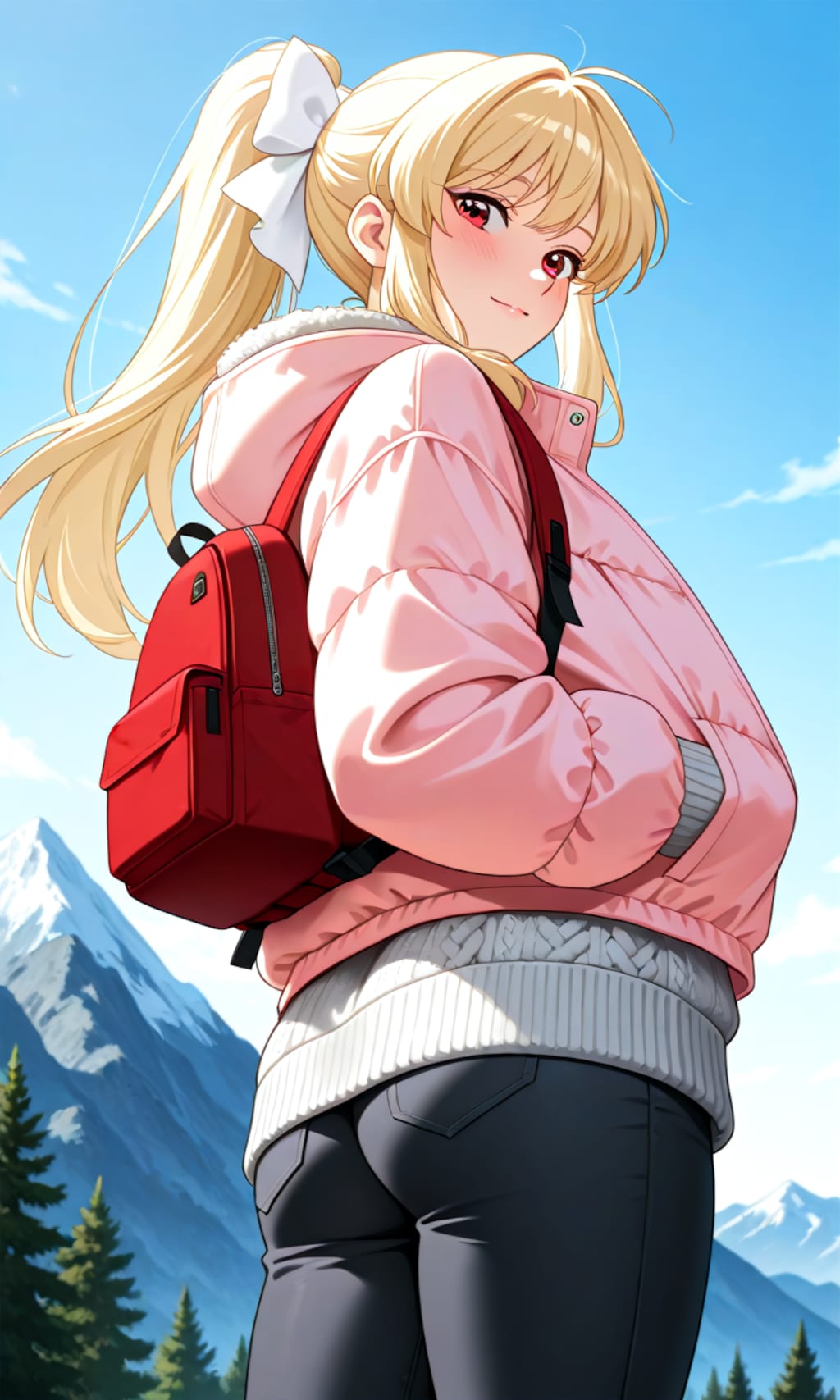 登山する女の子
