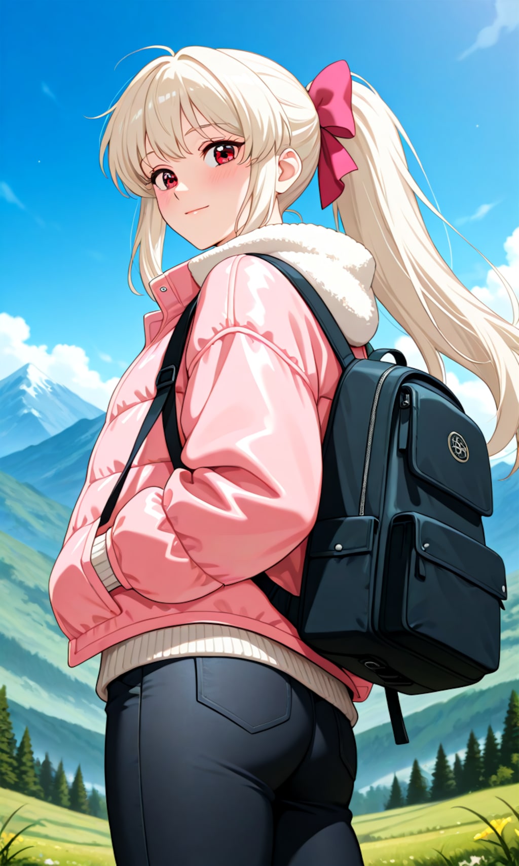 登山する女の子
