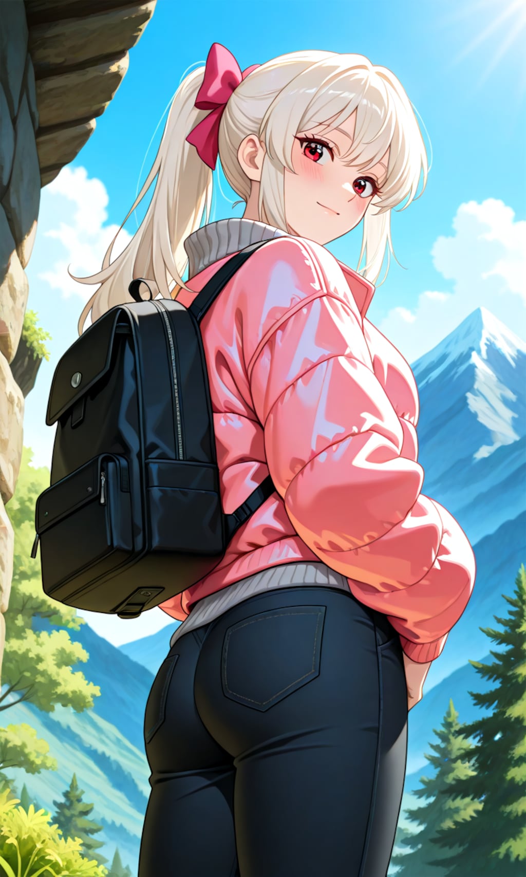 登山する女の子
