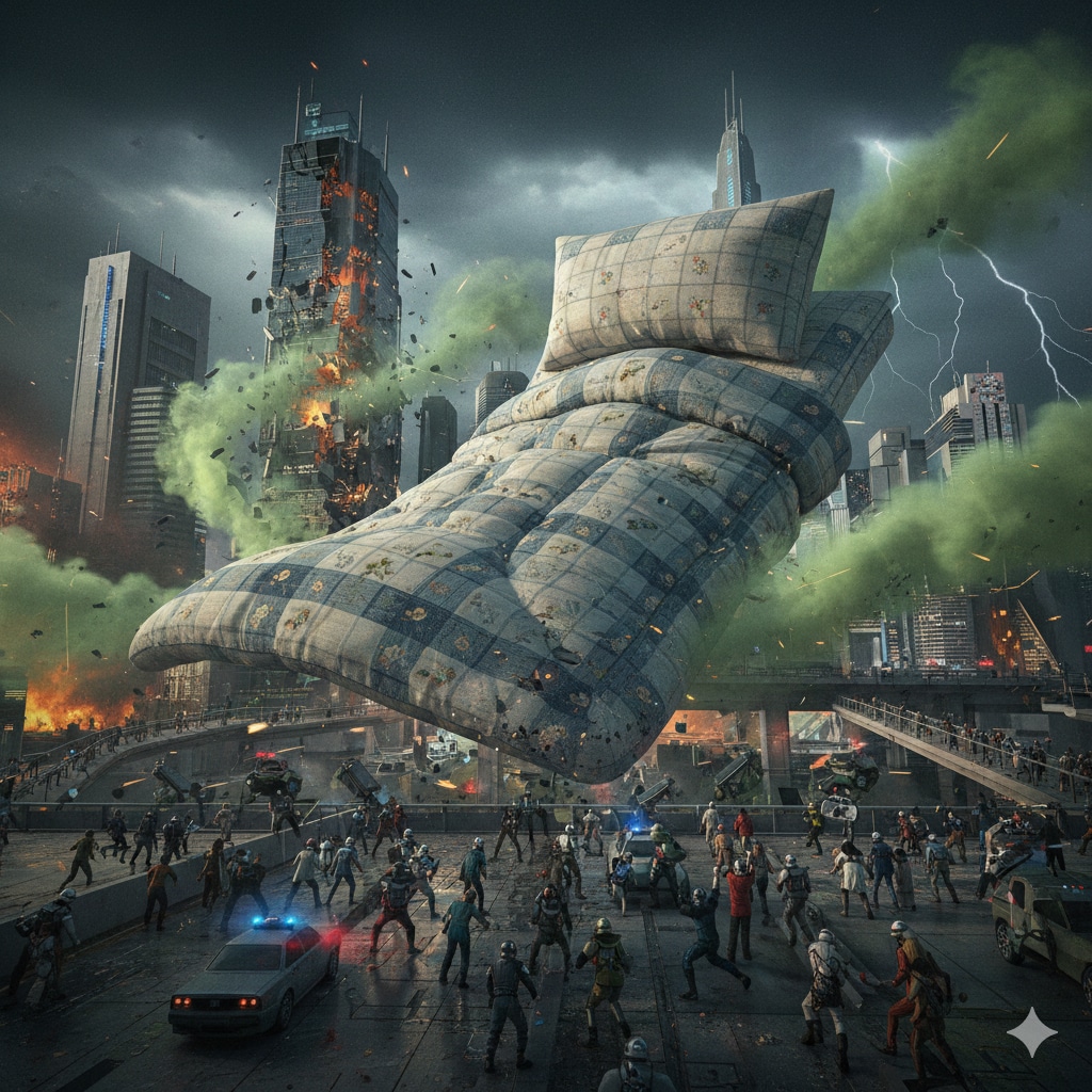 街を破壊する汚ふとん