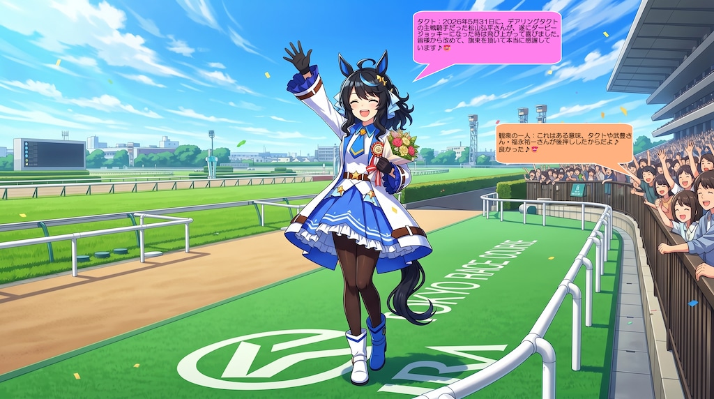 ウマ娘・タクト、東京競馬場で祝福される