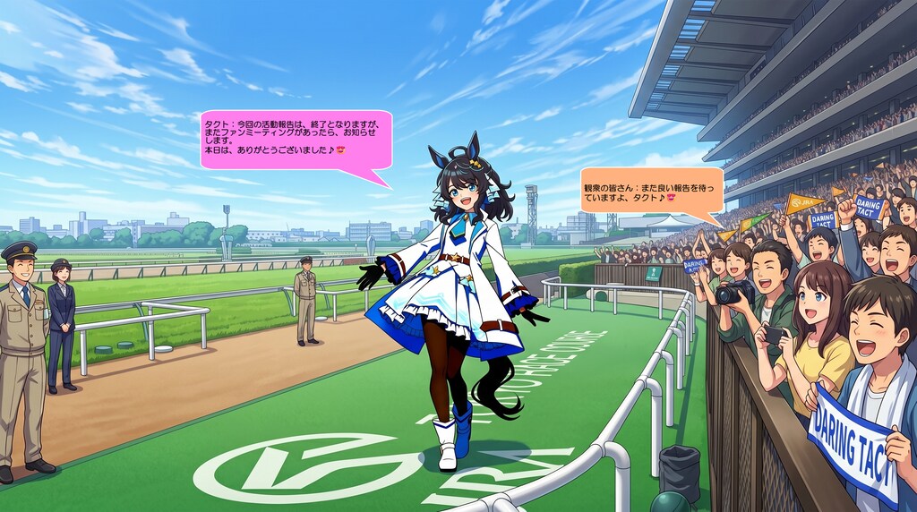 ウマ娘・タクト、東京競馬場で祝福される