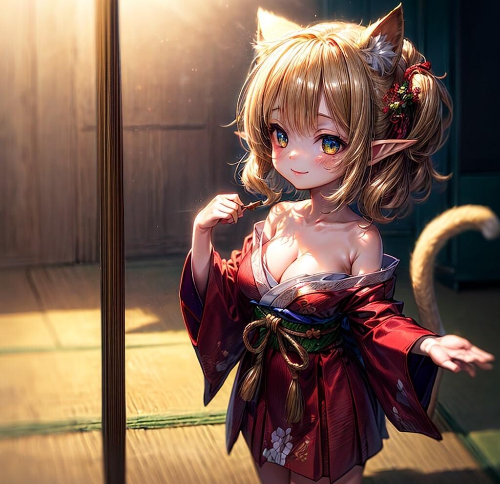 子猫なケモ耳エルフちゃん