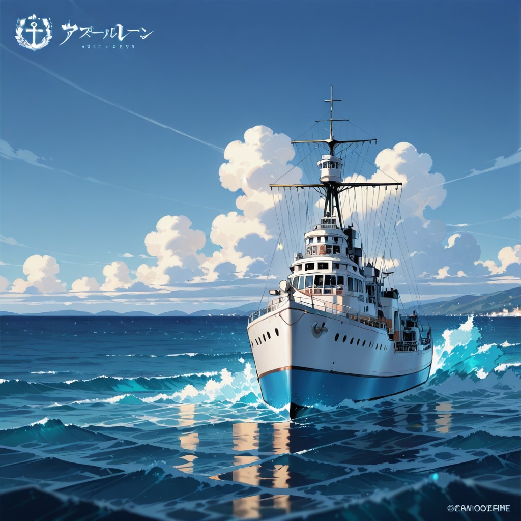立派な船のイラストだな〜と思ったら、完全にアズールレーンと書いてあって駄目だった。