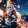 バイクに乗ったサンタ 4枚目