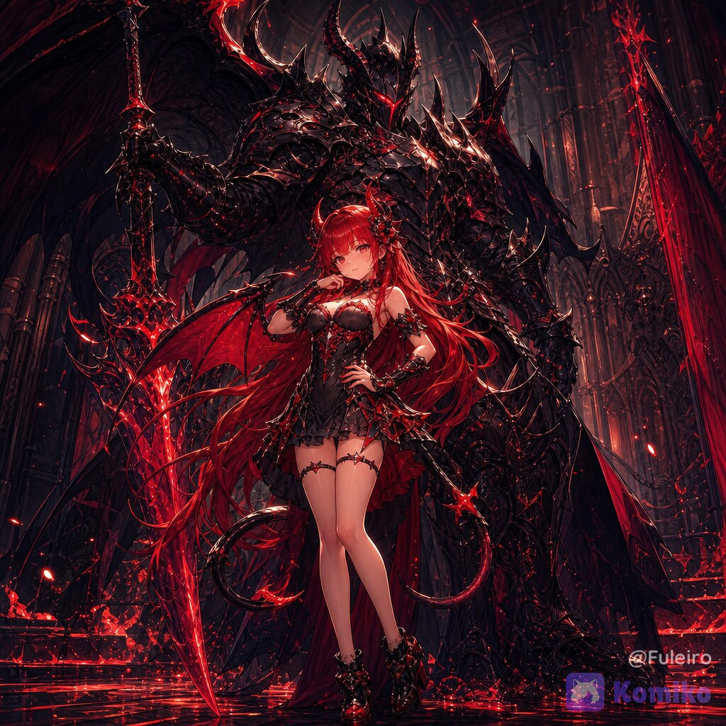 the demoness Nyx and her guardian Obsidian