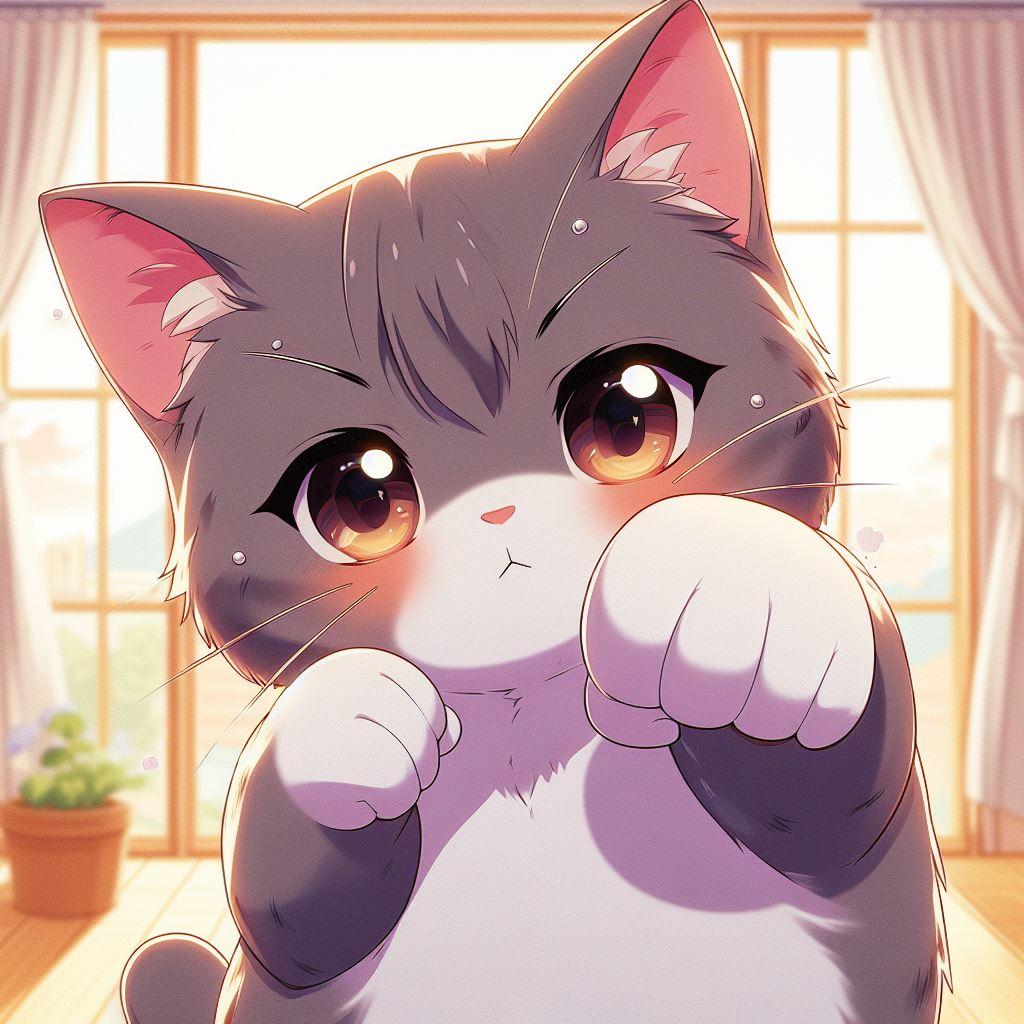 本家、猫パンチ