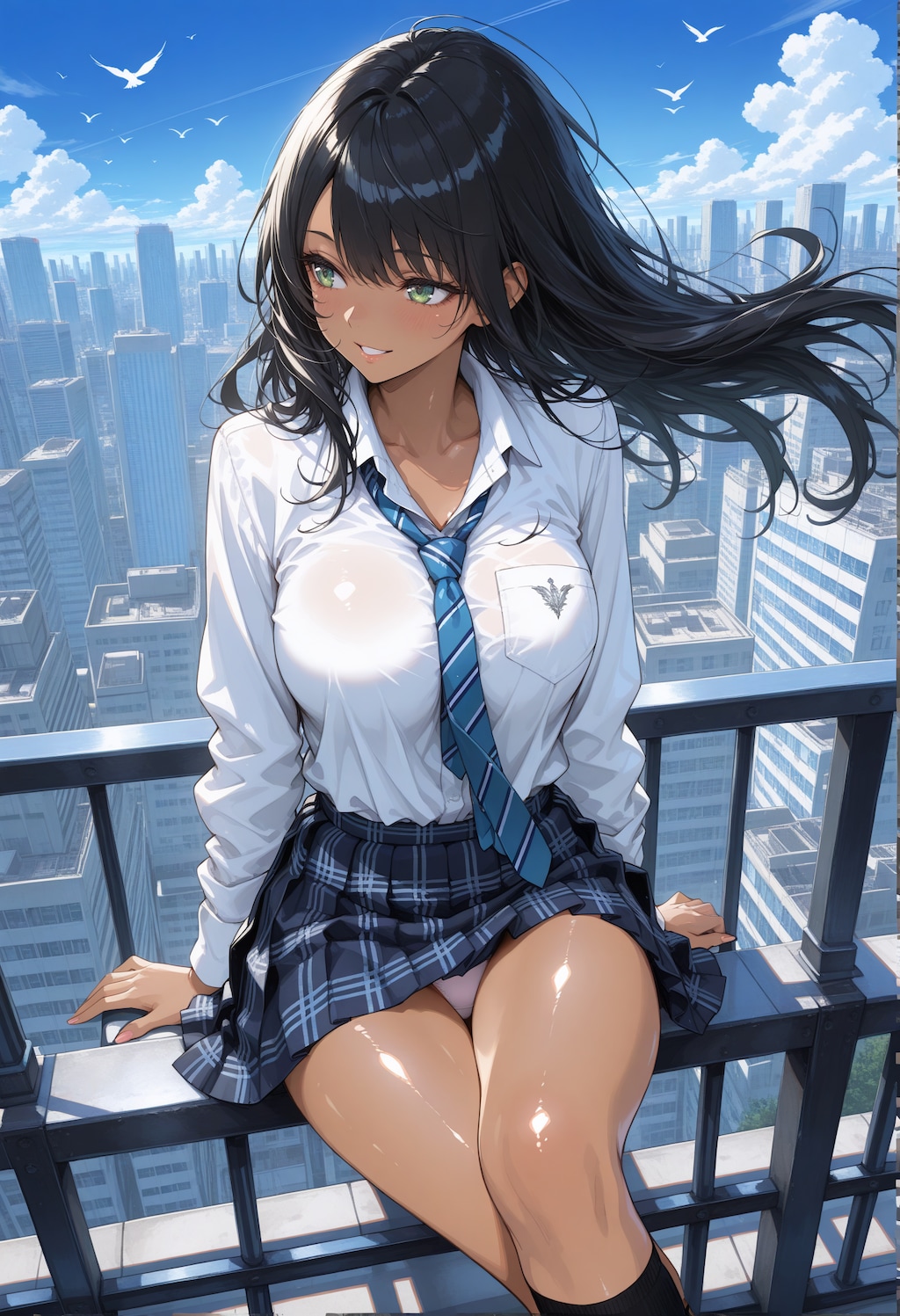 屋上パンチラ