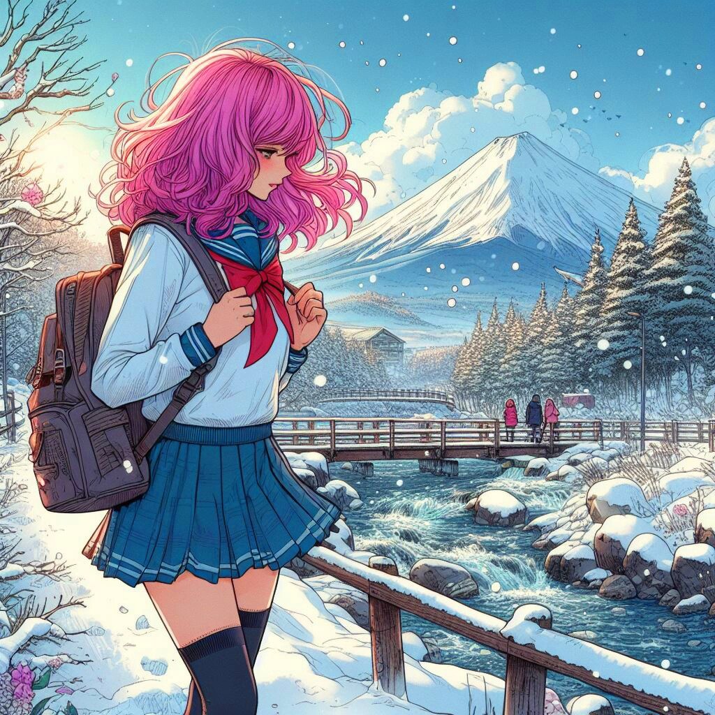 北海道らしき場所と女の子★(3枚)