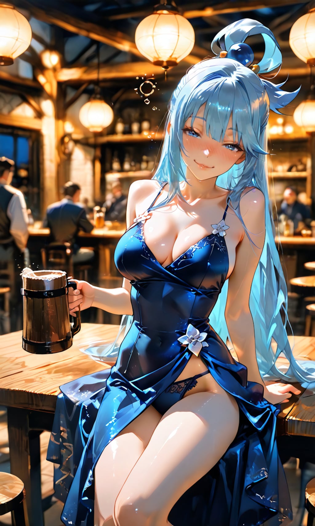 アクア、酒場で乾杯を強要する自称・女神の上機嫌な一杯