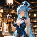 アクア、酒場で乾杯を強要する自称・女神の上機嫌な一杯 2枚目