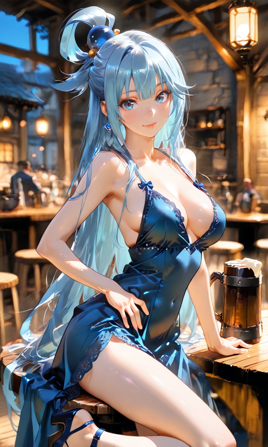 アクア、酒場で乾杯を強要する自称・女神の上機嫌な一杯