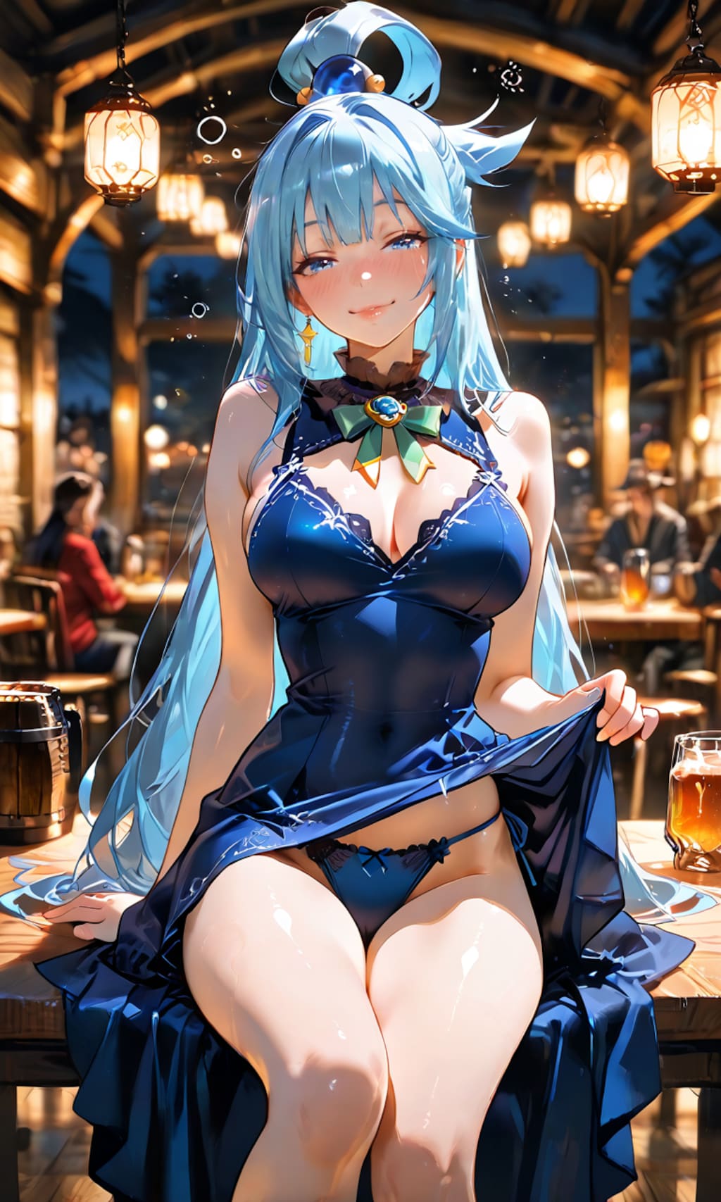 アクア、酒場で乾杯を強要する自称・女神の上機嫌な一杯