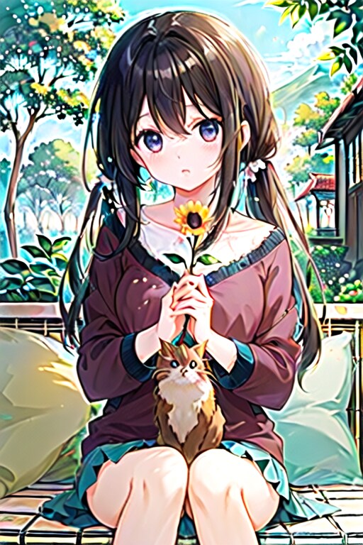 花を持つ少女
