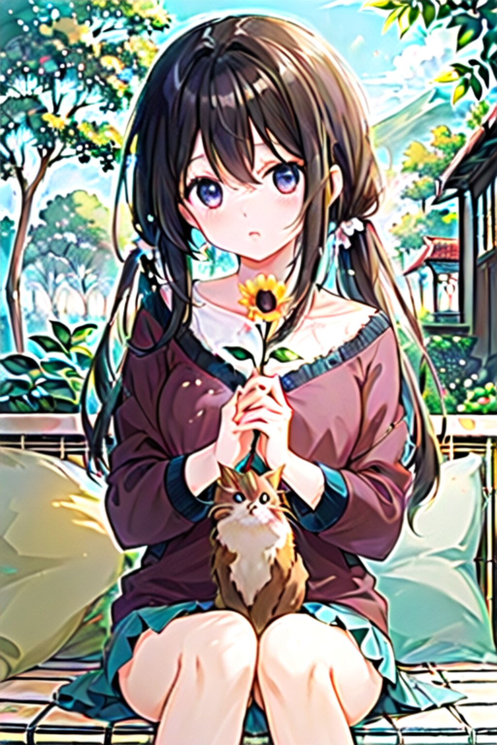 花を持つ少女